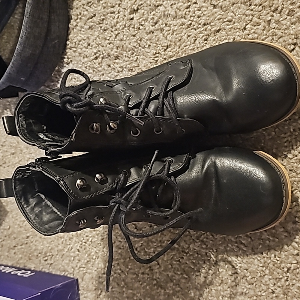 Black and Tan Pleather Boots